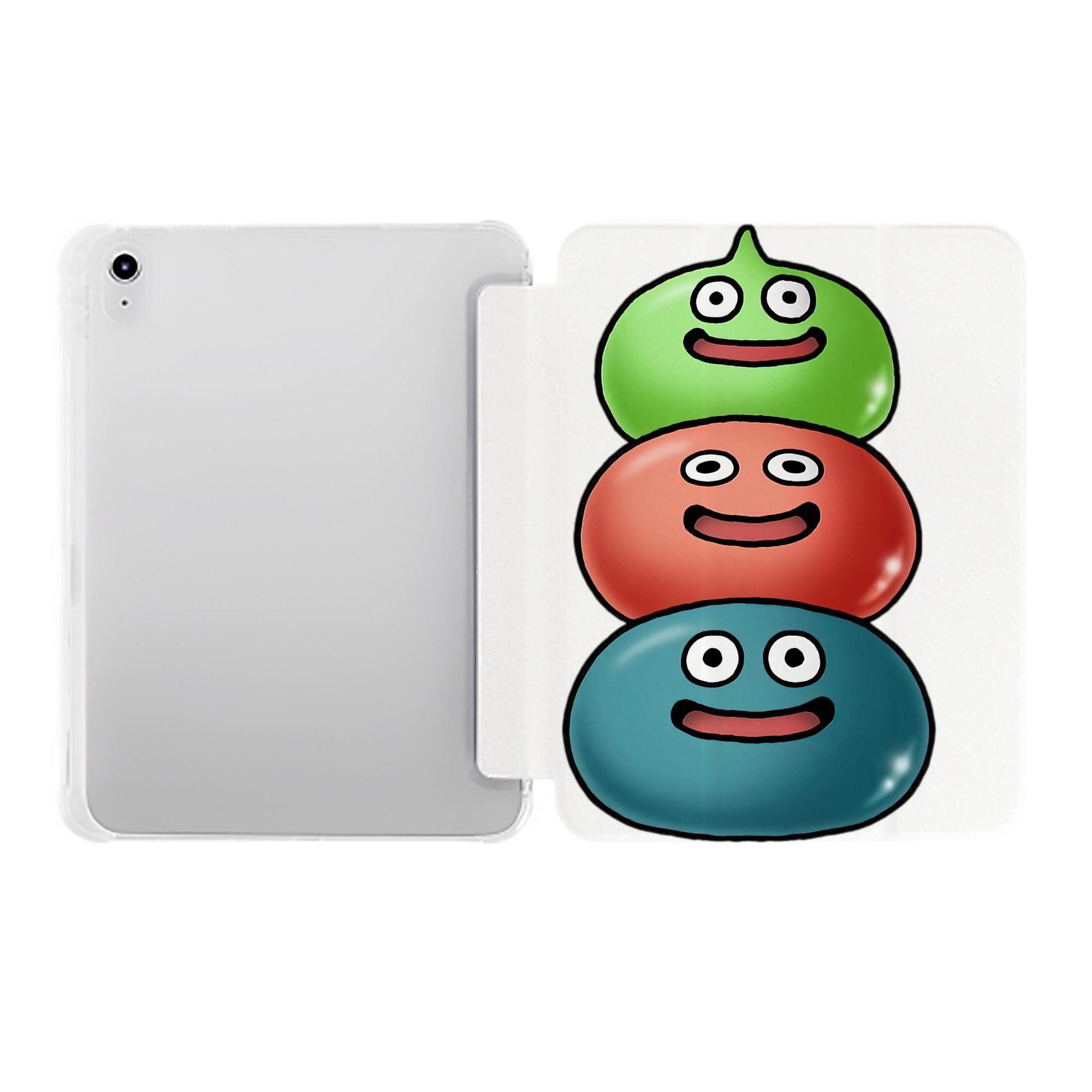 （画像用） ドラゴンクエスト Doragon Kuesuto Dragon Quest IPad ケース ペン収納付き 三つ折りスタンド PUレザー×シリコン 対応機種9.5/10.5/10.9インチ